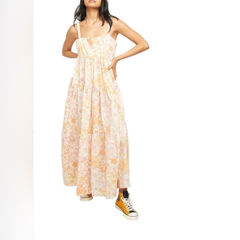 Free People 100% Cotton Floral Sundress With Pockets Size Medium